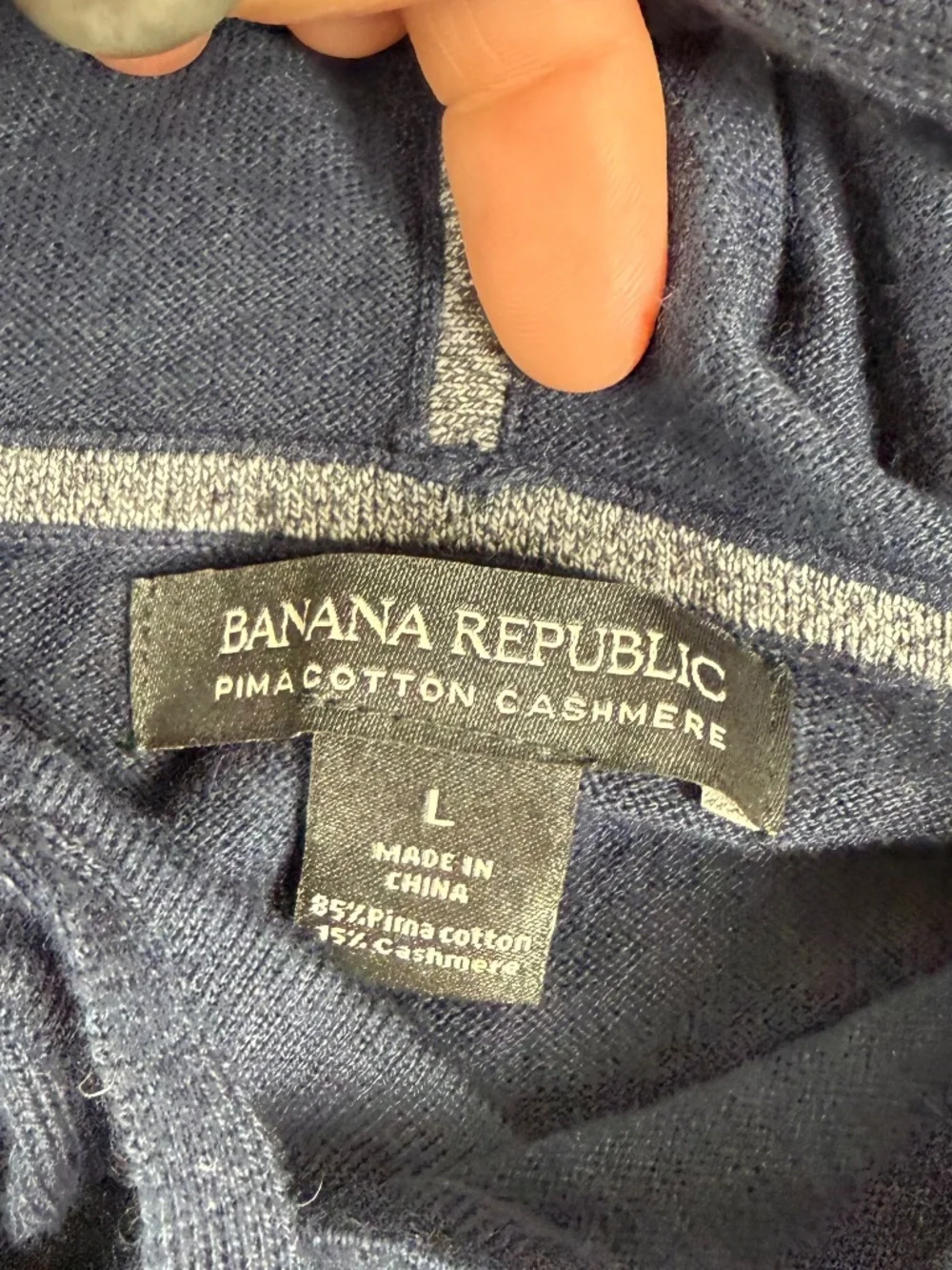Banana Republic Pima Cotton Cashmere Blend Hoodie Light Weight Blue Men's Large